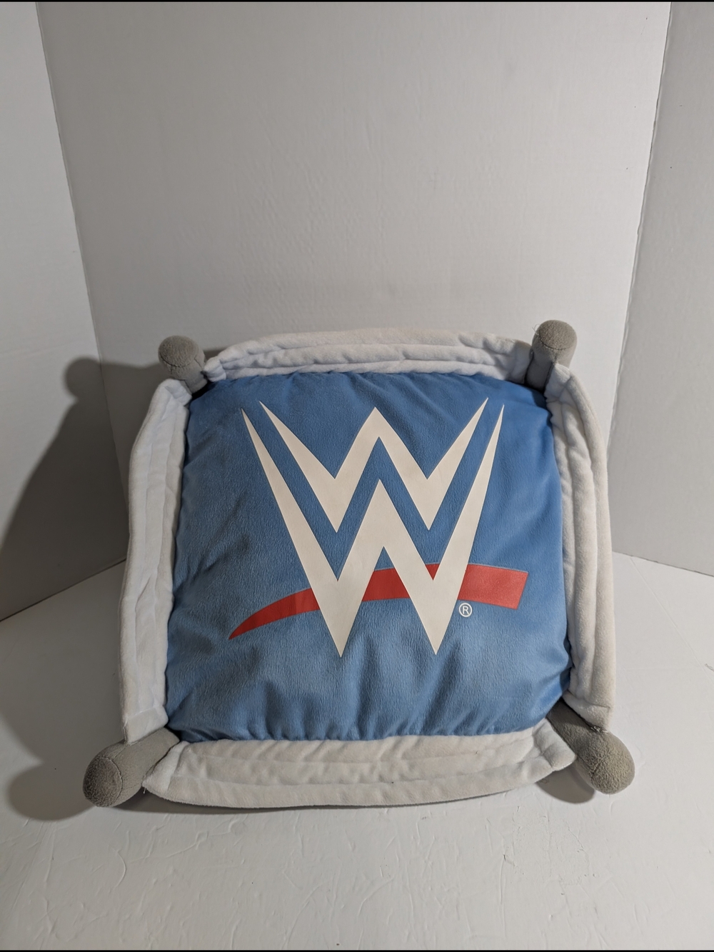 WWE Plush Chair Cushion - Blue with White Logo